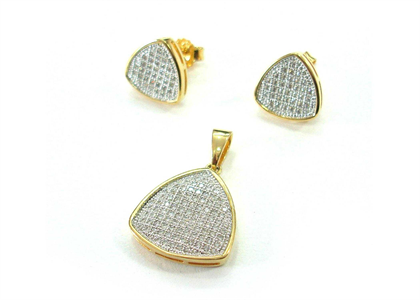 Gold Plated | Micro Pave Pendant Sets